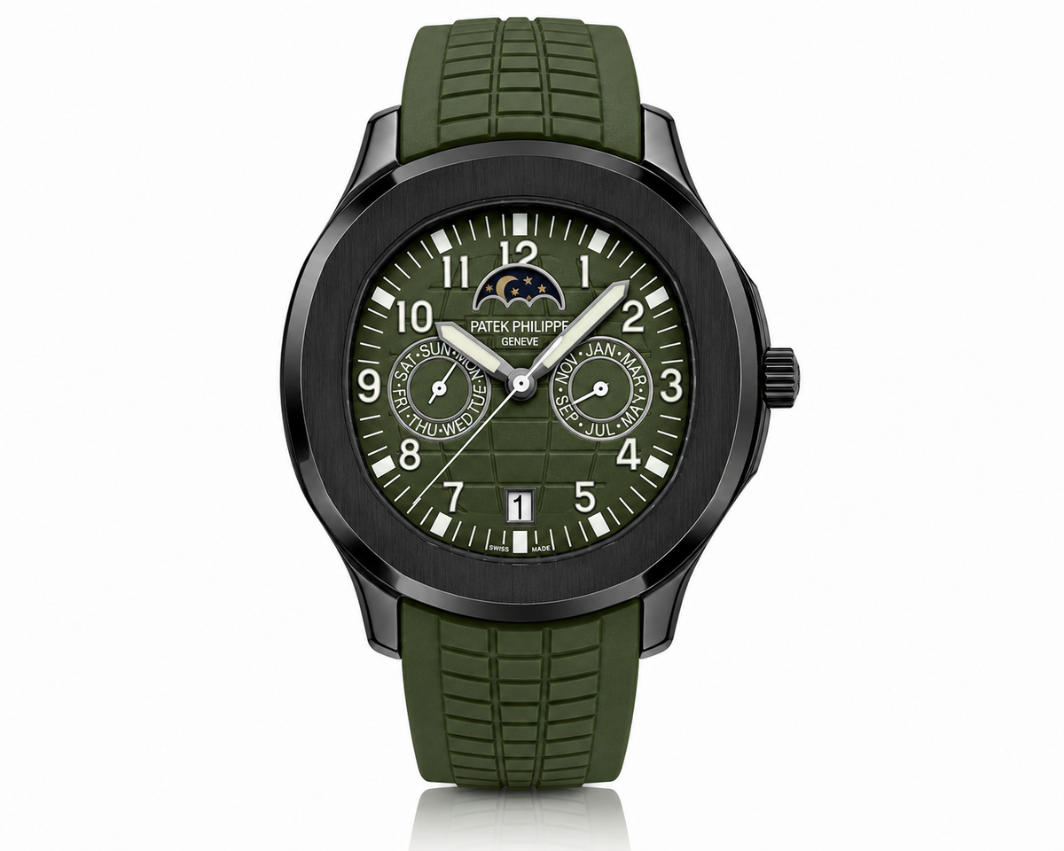 PP Aquanaut – Black & Olive Green Perpetual Calendar