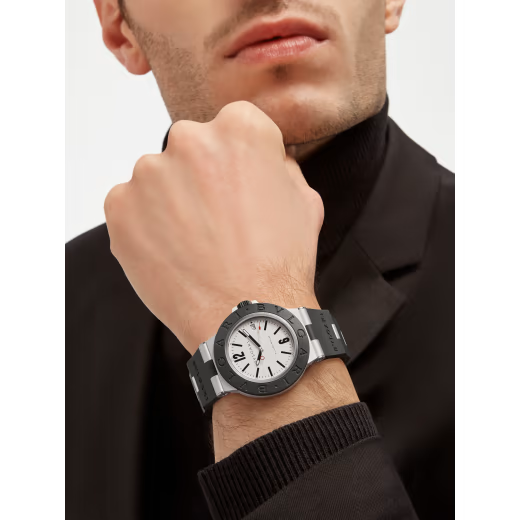 Aluminium Watch – White Dial & Black Rubber