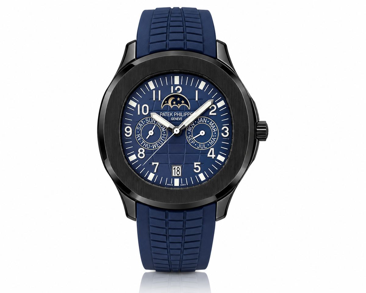 PP Aquanaut – Black & Navy Blue Perpetual Calendar