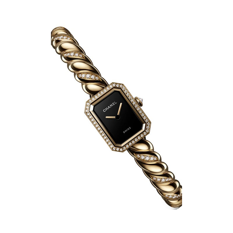 Première Galon Watch – Gold & Diamond Black Dial