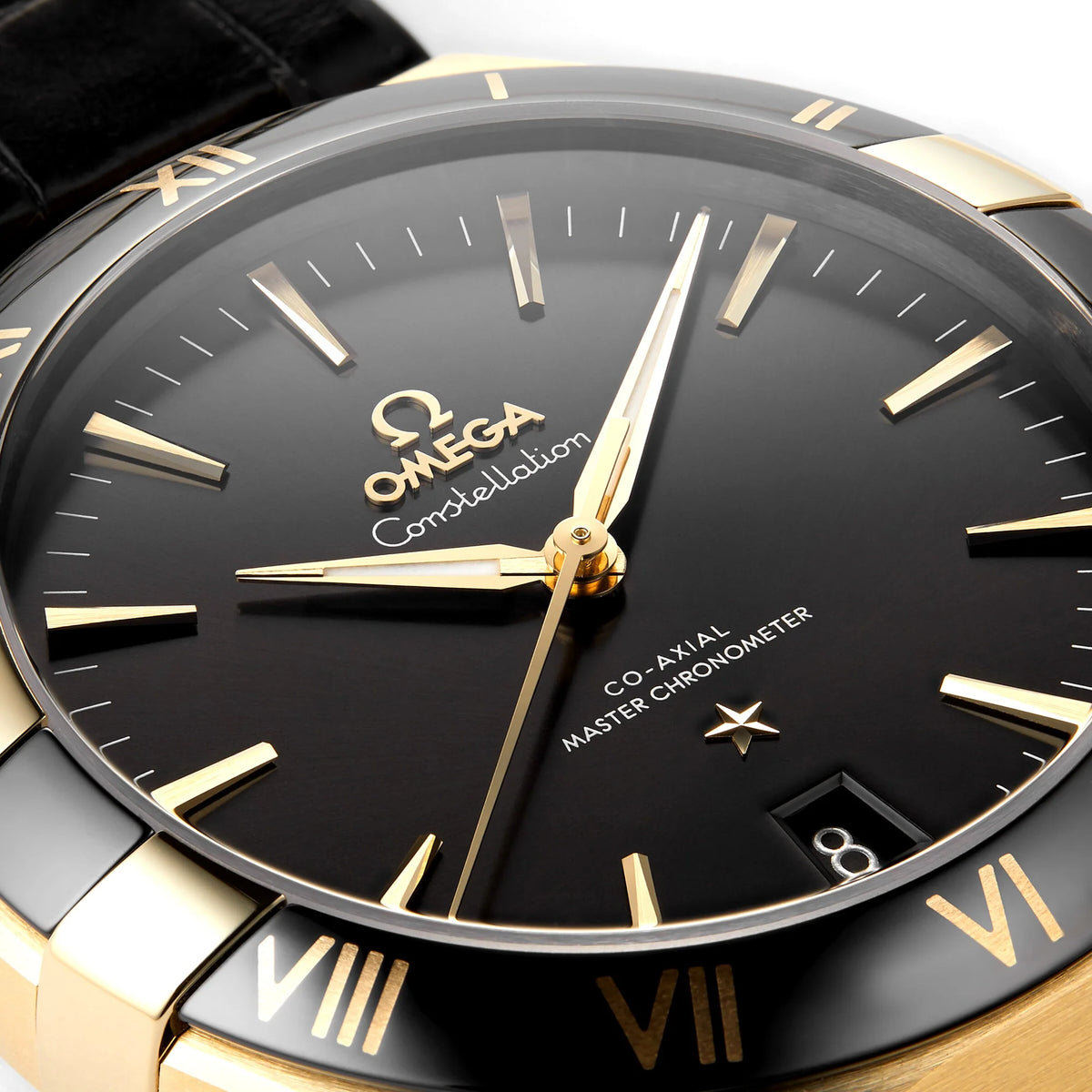 Constellation – Black Dial, Yellow Gold & Black Leather Strap