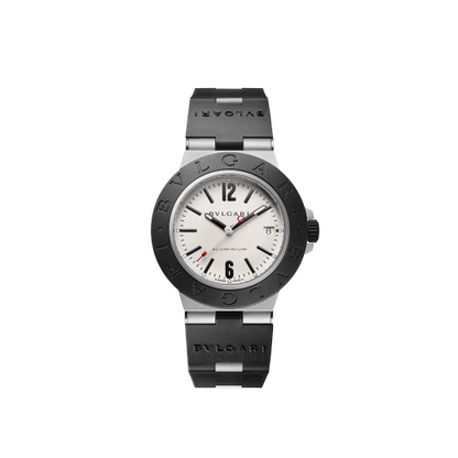 Aluminium Watch – White Dial & Black Rubber
