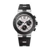 Aluminium Chronograph – White Dial & Black Rubber