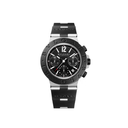 Aluminium Chronograph – Black Dial & Black Rubber