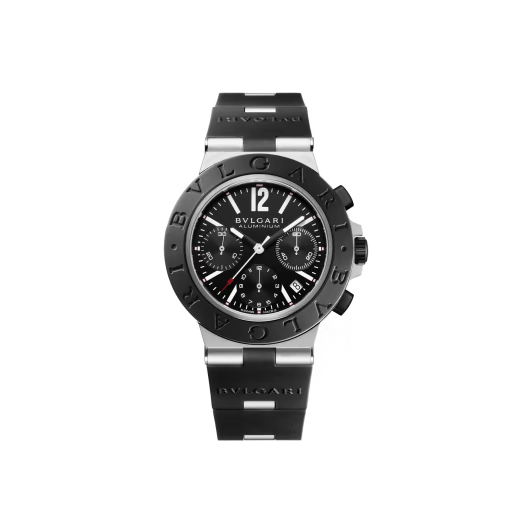 Aluminium Chronograph – Black Dial & Black Rubber