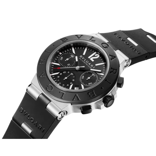 Aluminium Chronograph – Black Dial & Black Rubber