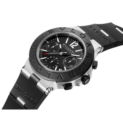 Aluminium Chronograph – Black Dial & Black Rubber