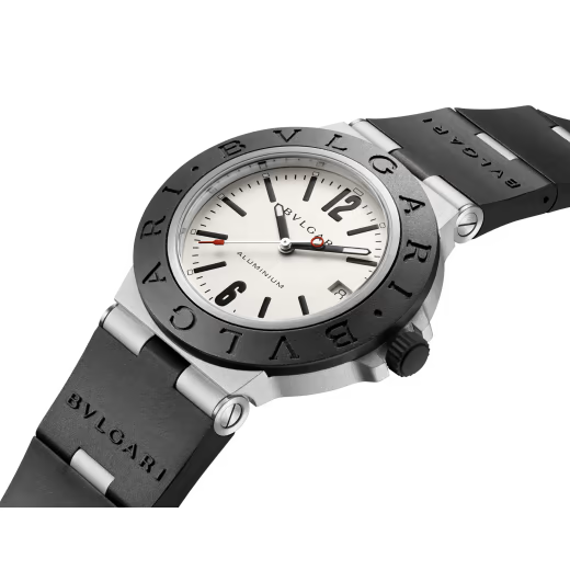Aluminium Watch – White Dial & Black Rubber