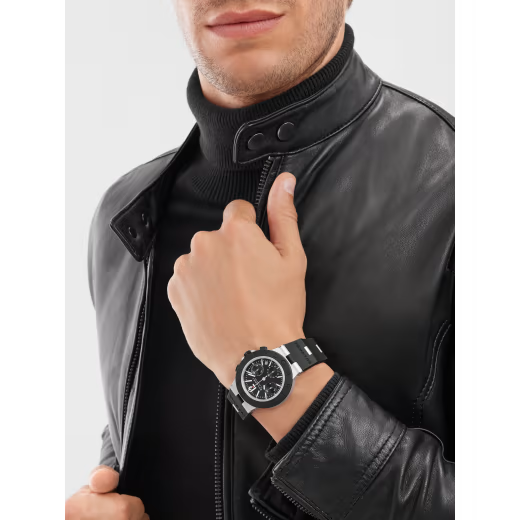 Aluminium Chronograph – Black Dial & Black Rubber