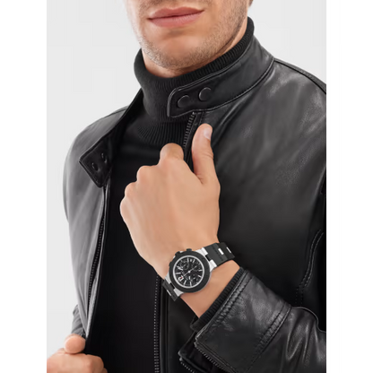 Aluminium Chronograph – Black Dial & Black Rubber