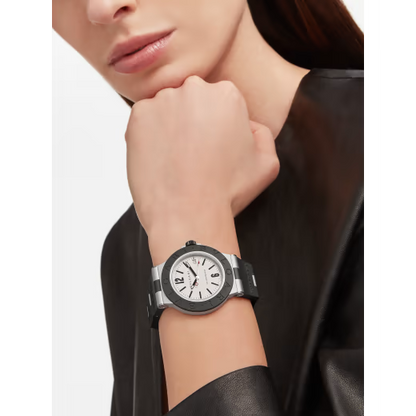 Aluminium Watch – White Dial & Black Rubber