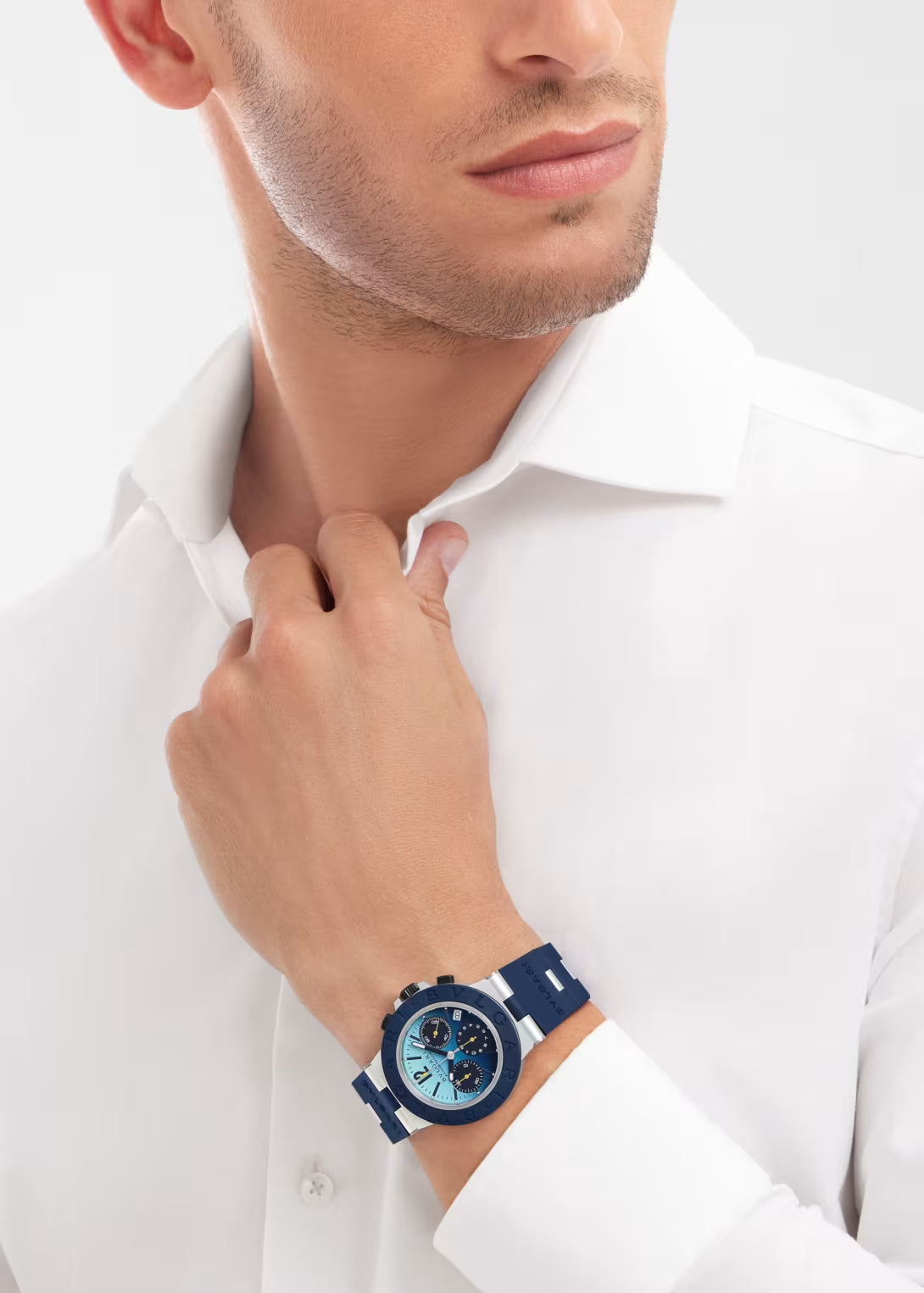Aluminium Watch – Blue Gradient Chronograph