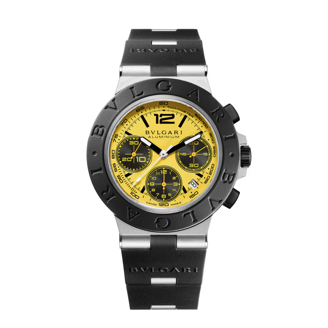 Aluminium Watch – Yellow Dial Chronograph