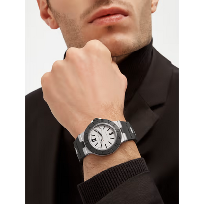 Aluminium Watch – White Dial & Black Rubber