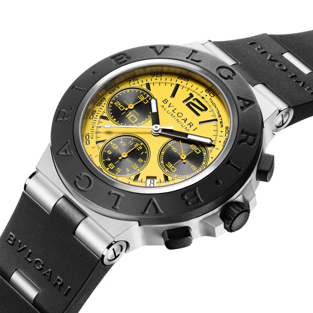 Aluminium Watch – Yellow Dial Chronograph