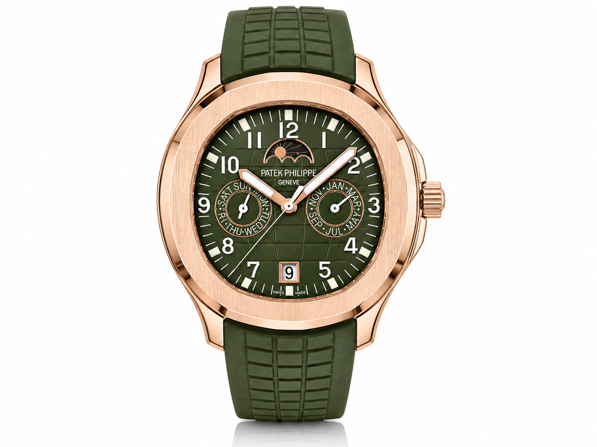 PP Aquanaut – Rose Gold & Olive Green Perpetual Calendar