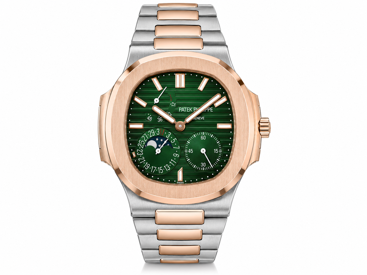 PP Nautilus – Two-Tone Rose Gold & Emerald Green Moonphase Chronograph