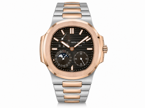 PP Nautilus – Two-Tone Rose Gold & Black Moonphase Chronograph