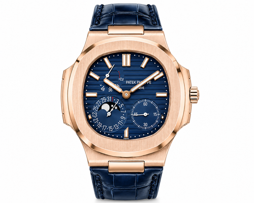 PP Nautilus – Rose Gold & Blue Moonphase Chronograph