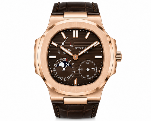 PP Nautilus – Rose Gold & Chocolate Brown Moonphase Chronograph