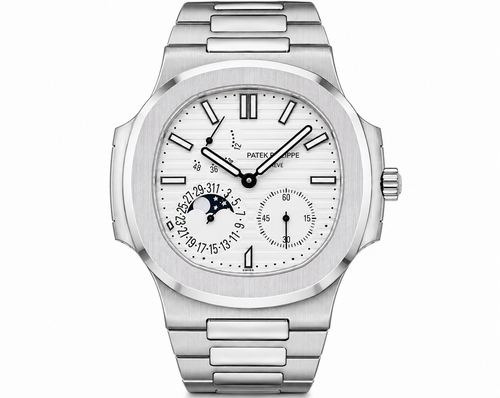 PP Nautilus – Stainless Steel & White Moonphase Chronograph