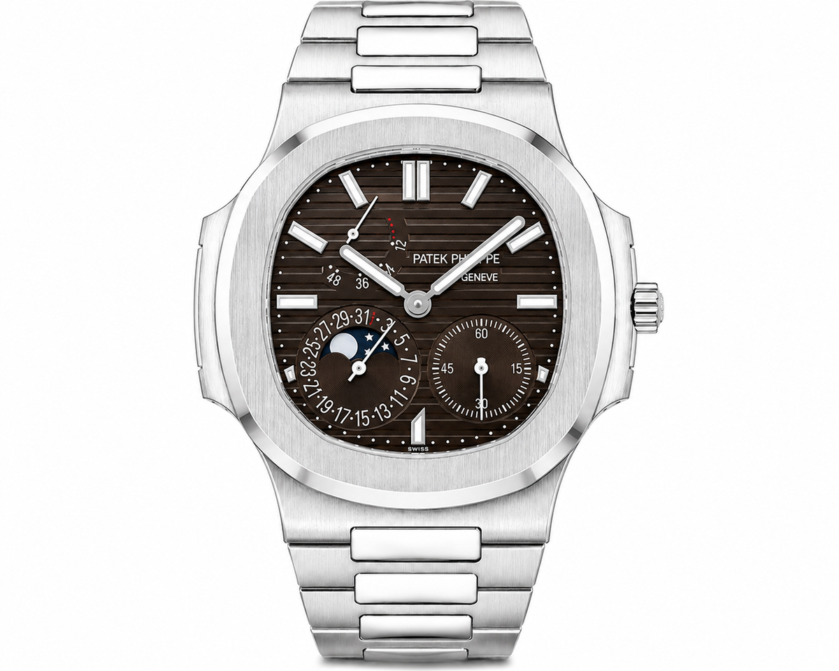 PP Nautilus – Stainless Steel & Chocolate Brown Moonphase Chronograph