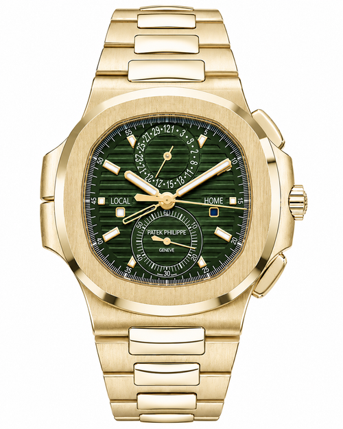 PP Nautilus – Yellow Gold & Green Dial Chronograph