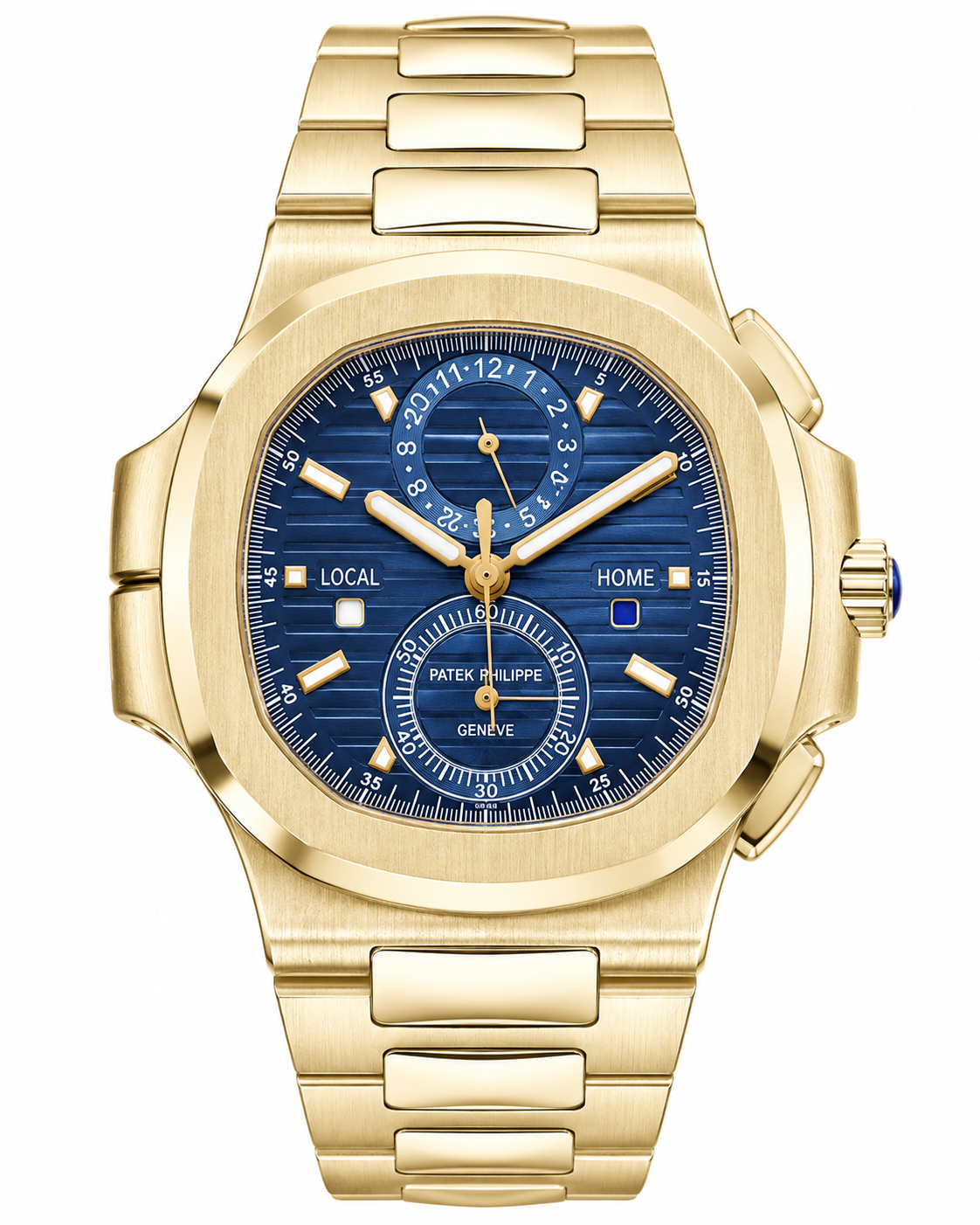 PP Nautilus – Yellow Gold & Blue Dial Chronograph