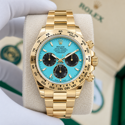 Cosmograph Daytona – Yellow Gold & Turquoise Dial