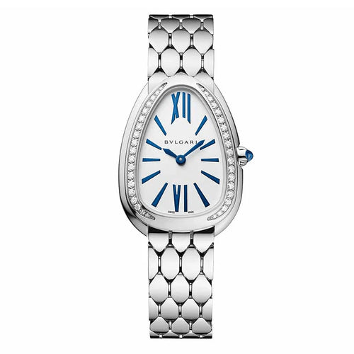 Serpenti Seduttori Watch – White Dial & Diamond Silver
