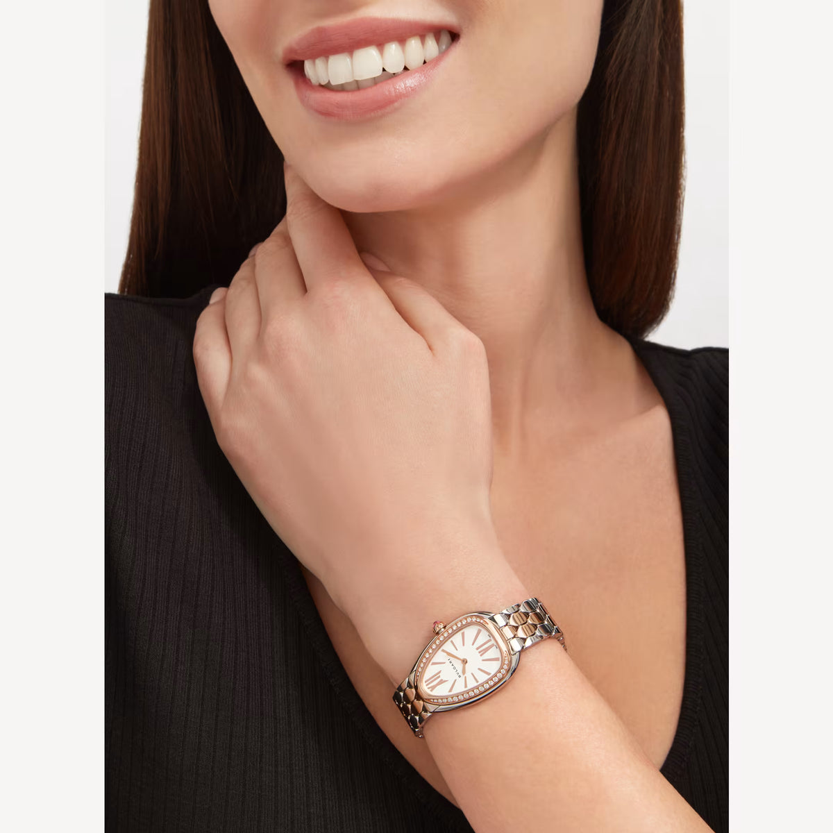 Serpenti Seduttori Watch – White Dial & Two-Tone Rose Gold