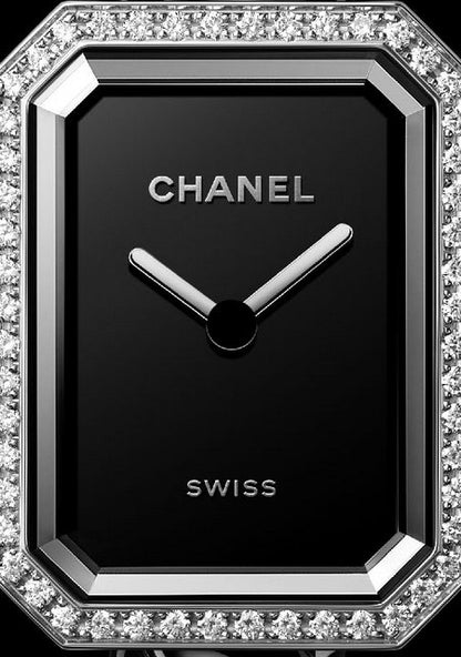 Première Galon Watch – Silver & Diamond Black Dial