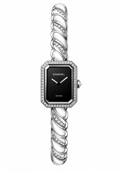 Première Galon Watch – Silver & Diamond Black Dial