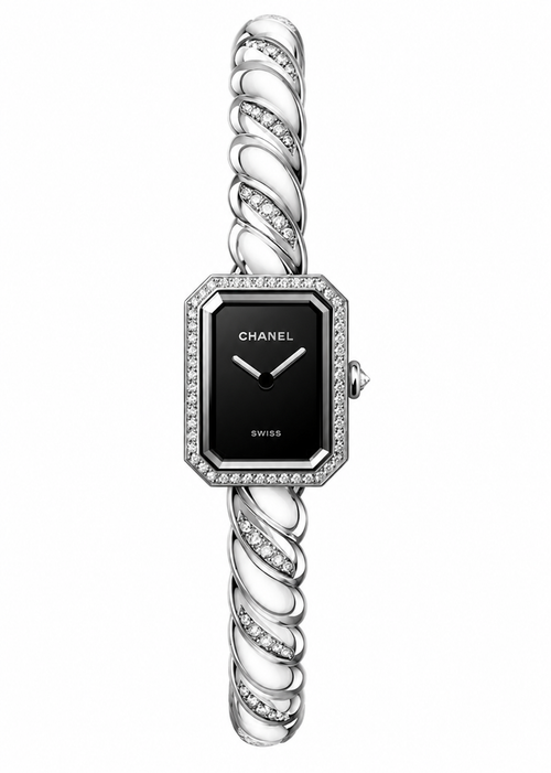 Première Galon Watch – Silver & Diamond Black Dial