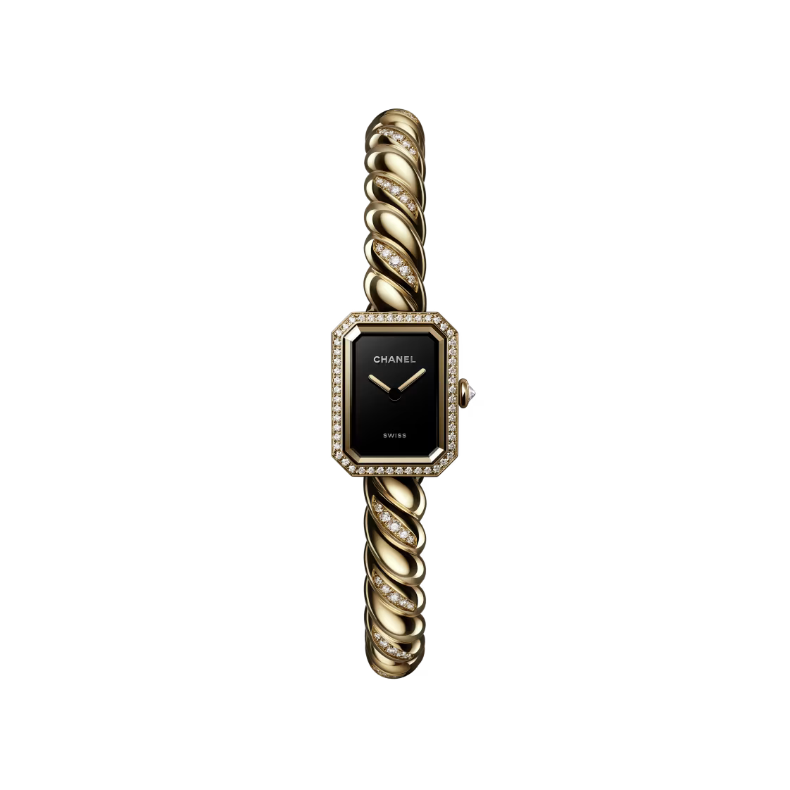 Première Galon Watch – Gold & Diamond Black Dial