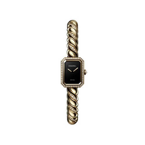 Première Galon Watch – Gold & Diamond Black Dial