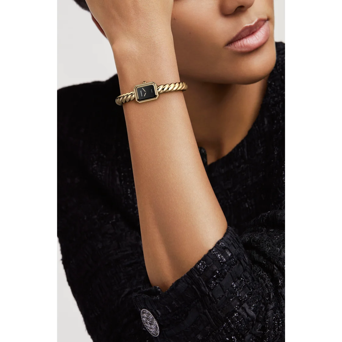 Première Galon Watch – Black Dial & Gold-Tone Bracelet