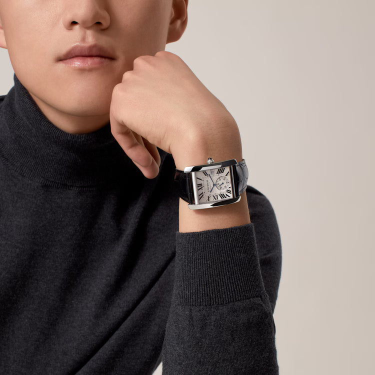 Tank MC – Silver Dial & Black Leather