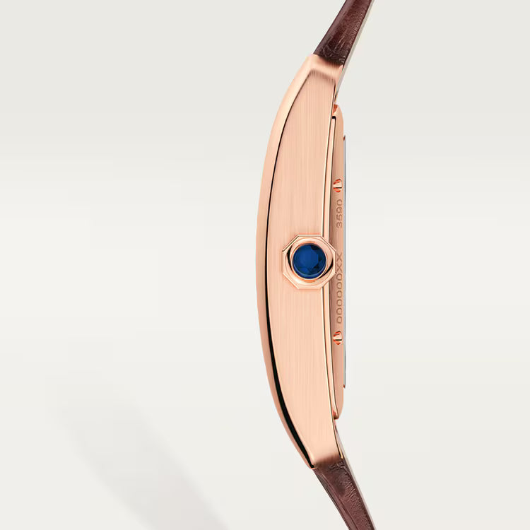 Tank MC – Rose Gold, Silver Dial & Brown Leather