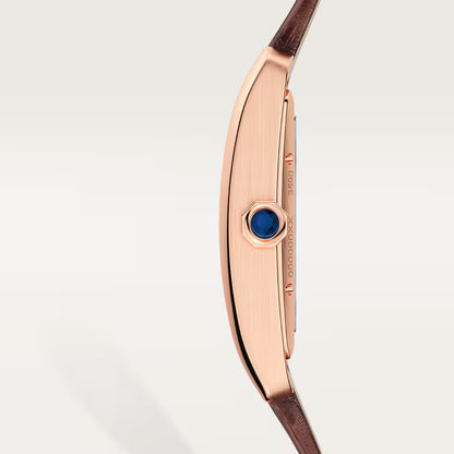 Tank MC – Rose Gold, Silver Dial & Brown Leather