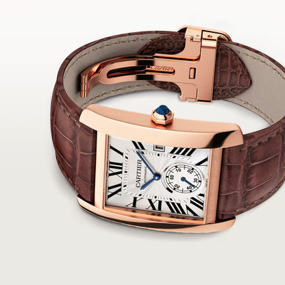 Tank MC – Rose Gold, Silver Dial & Brown Leather