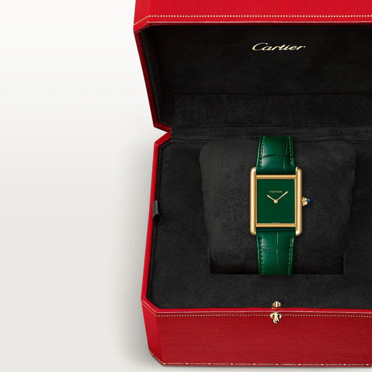 Tank Louis – Yellow Gold, Green Dial & Green Leather