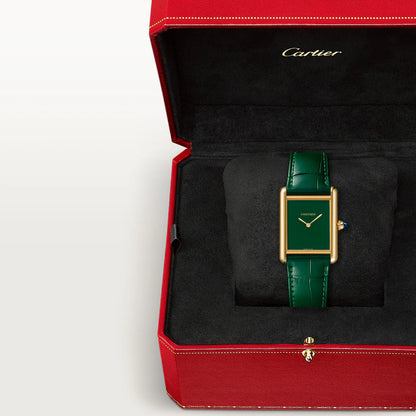 Tank Louis – Yellow Gold, Green Dial & Green Leather