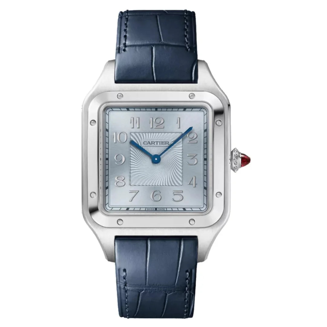 Santos-Dumont – Silver Dial & Navy Blue Leather