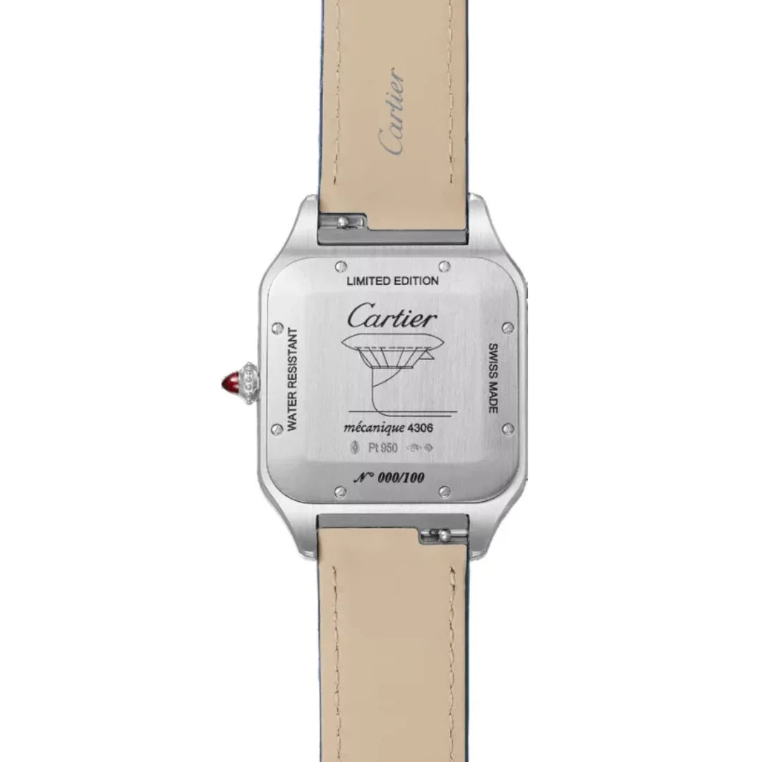 Santos-Dumont – Silver Dial & Navy Blue Leather