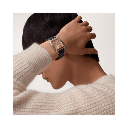 Santos-Dumont – Two-Tone Rose Gold, Salmon Dial & Black Leather