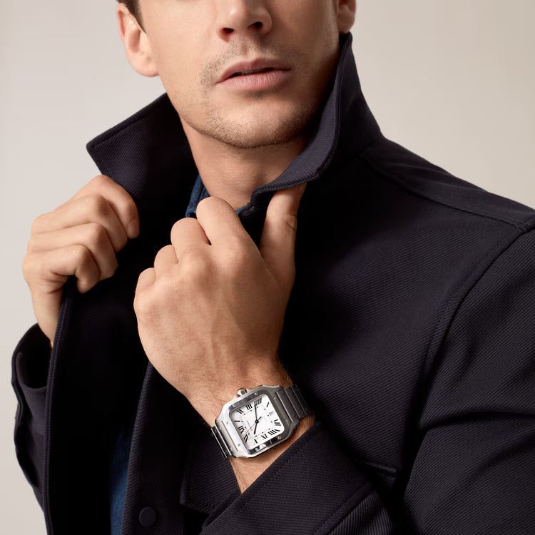 Santos – Silver & White Dial