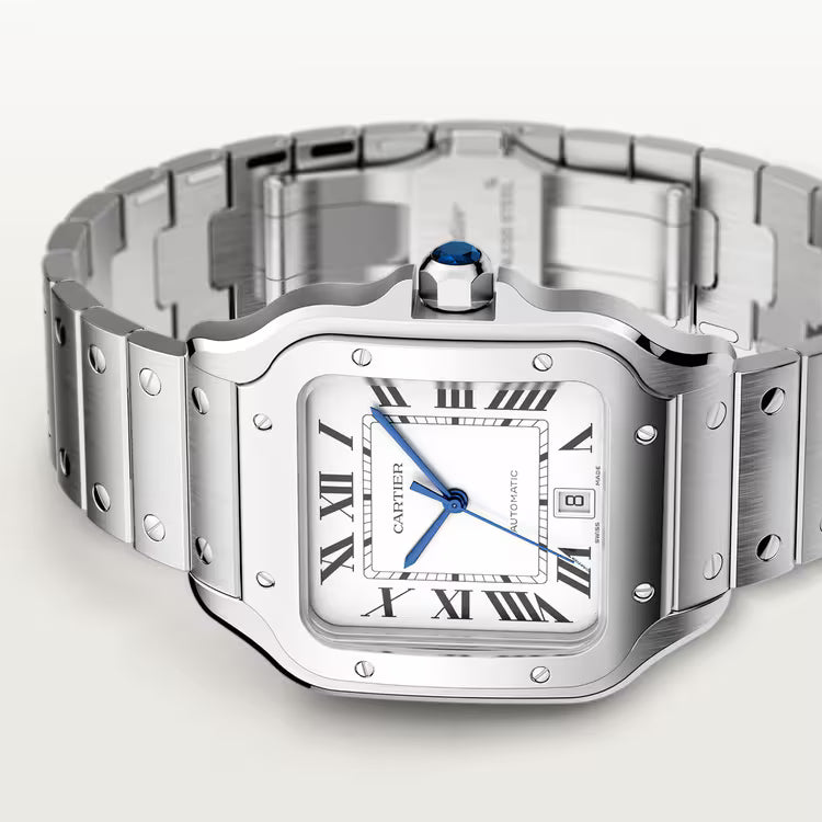 Santos – Silver & White Dial