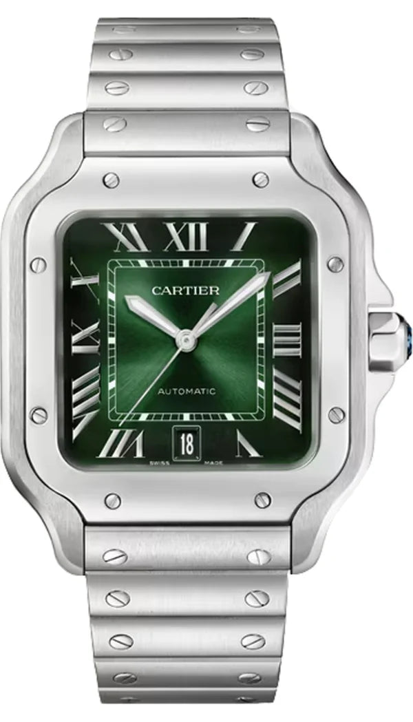 Santos Large – Green Dial & Steel
