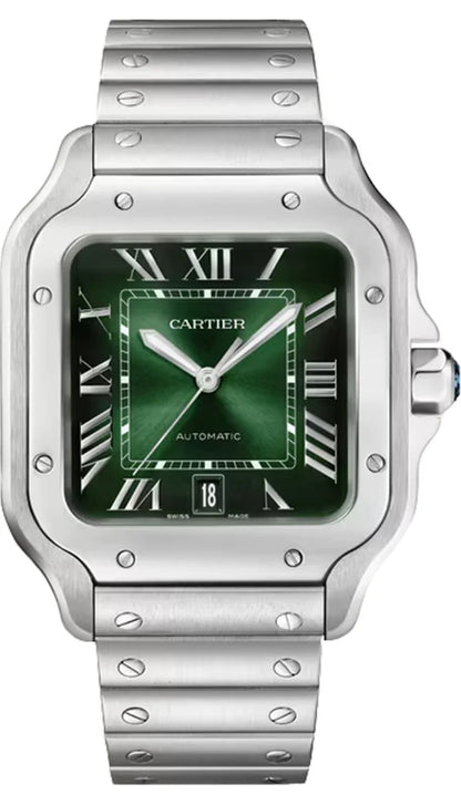 Santos Large – Green Dial & Steel